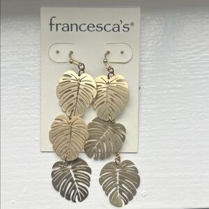 Francesca's Gold Banana Leaf Earrings